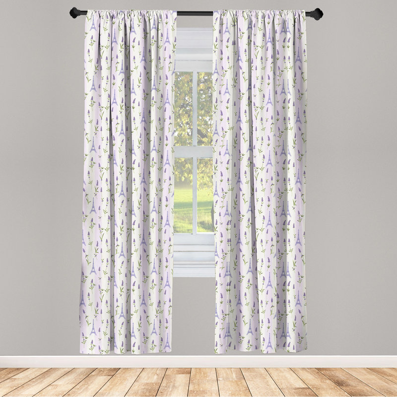 Paris Semi-Sheer Rod Pocket Curtain Panels, 28" x 95"