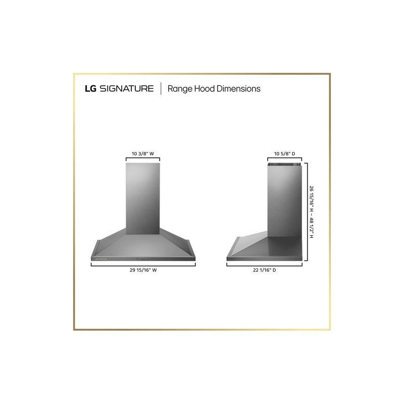 LG SIGNATURE Wall Mount Chimney Hood, 30