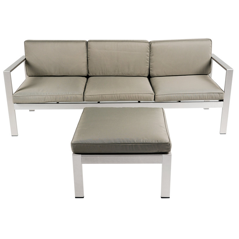 Canapé modulaire d'extérieur en aluminium 79,03 po avec coussins Sunbrella® Siebeld