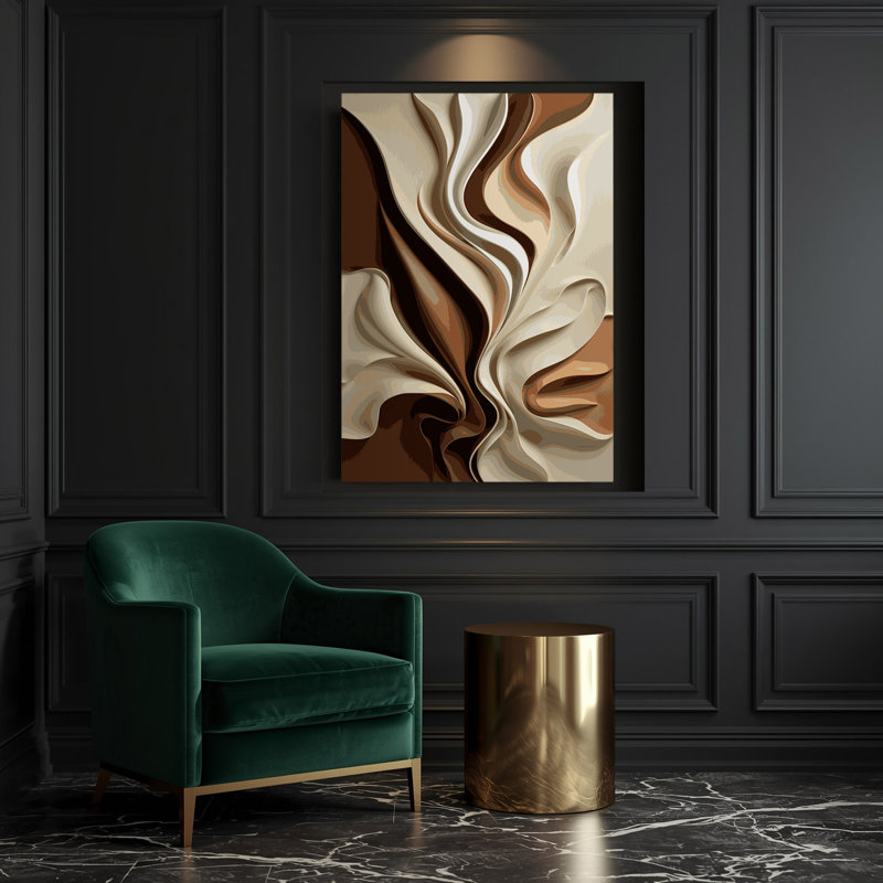 «Abstract Color Field 84», art mural sur toile beige, H 14 po x l 11 po