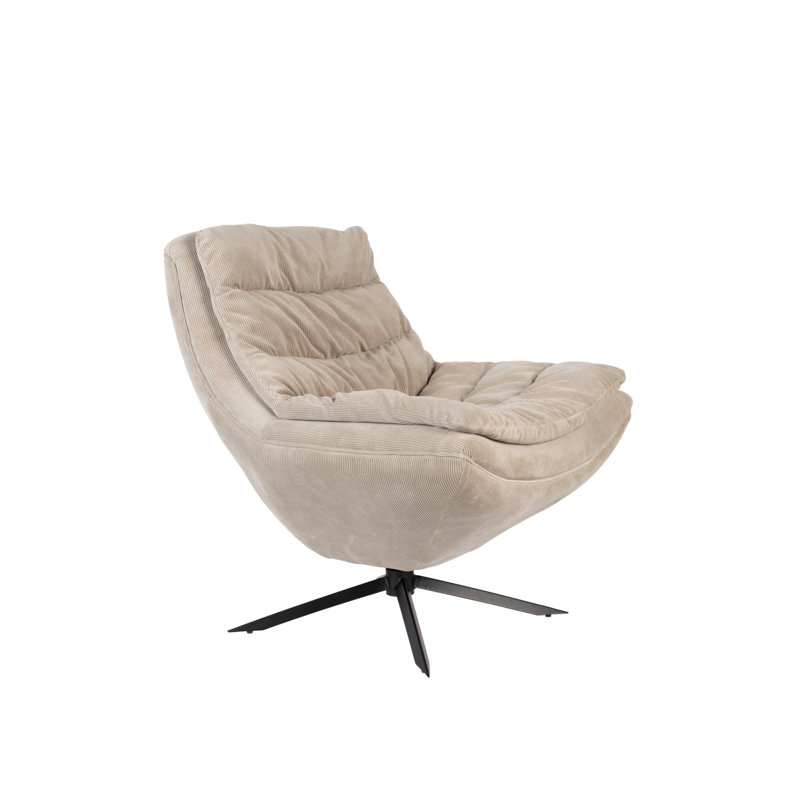 Vince Swivel Lounge Chair, Beige 100% Polyester