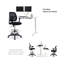 Chaise ergonomique ergonomique à dossier moyen en maille avec repose-pieds, tabouret de bureau pivotant assorti pour bureau debout, noir