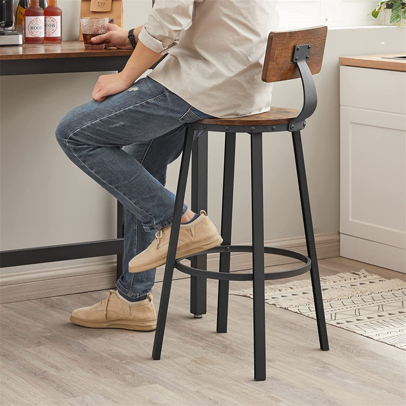 Shakir Bar Stool, Rustic Brown/Black