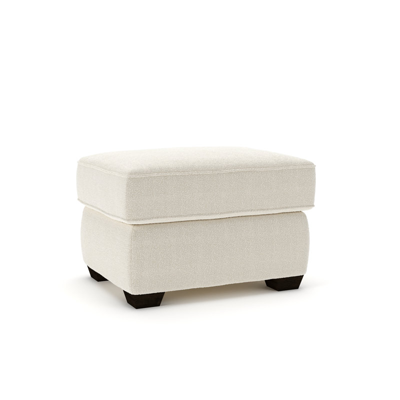 Repose-pieds rembourré Gemi, Tissu performance bouclé Davis Pearl