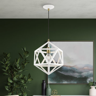 Vallejos 1-Light Metal Globe Pendant 