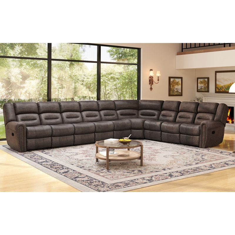 Canapé modulaire en cuir surdimensionné 97,2 po, Gray
