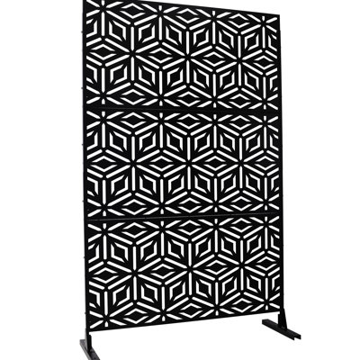 Écran d'intimité en métal l 76 po H48 po - noir. Pour l'intimité intérieure et extérieure. Clôture de terrasse de balcon autoportante. Temps. Polyvalent pour la chambre de jardin. Installation facile: H 76 po x l 76 po