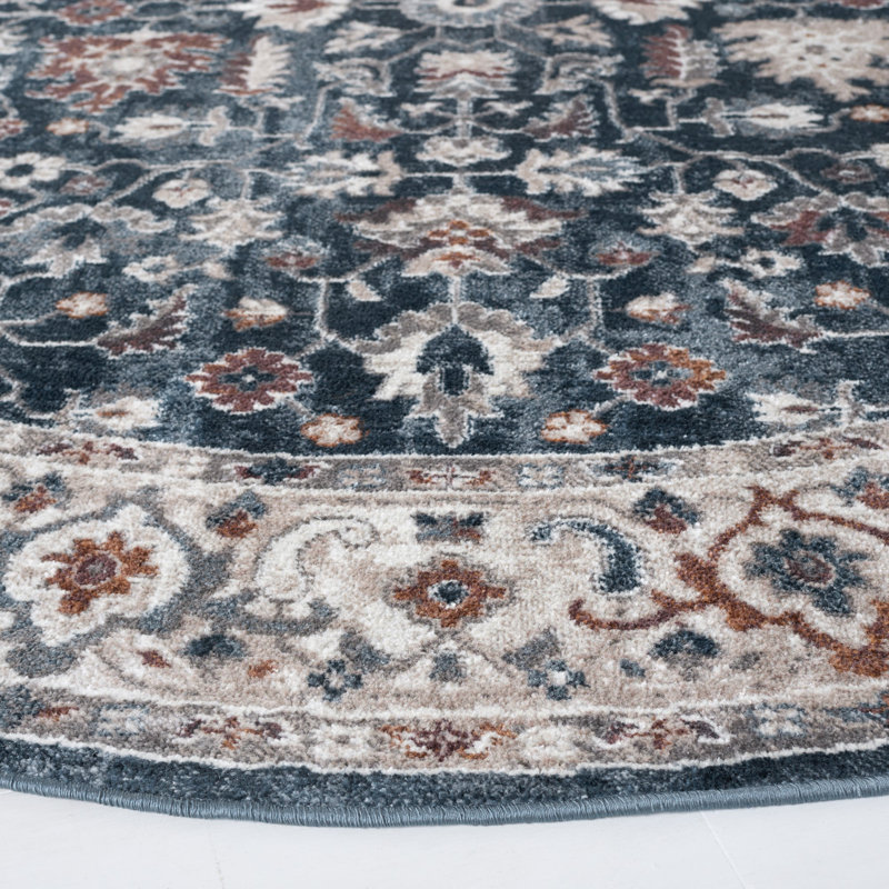 Bayside Performance Machine Washable Oriental Rug, Round 6'7"