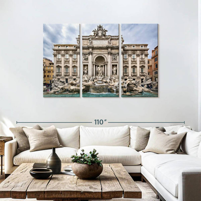 Syd Italian Trevi Fountain, 48" H x 74" W