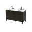 Meuble-lavabo double 54 po en chêne chocolat-2047844643