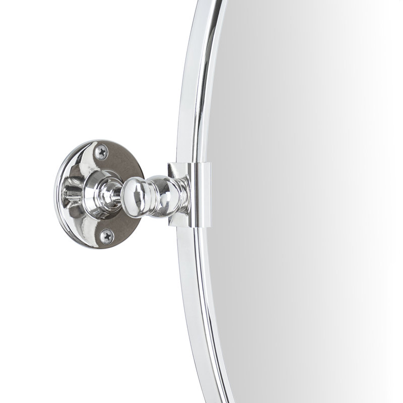 Miroir de salle de bain mural Luecinda, Chrome, 24 po x 24 po