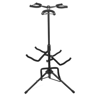 5 Core Triple Guitar Stand Floor Adjustable Tripod Multi Guitars Holder Universal Folding Support for Acoustic Electric Bass Banjo Stands Hold 3 Guita -  GSH 3N1