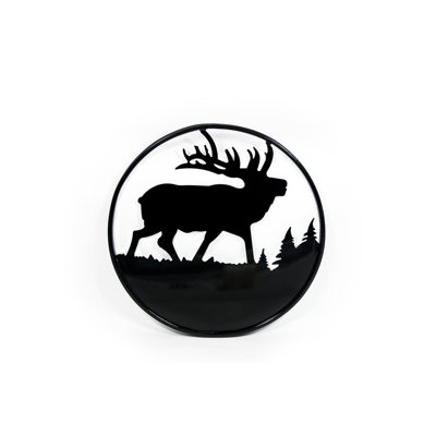 Fe26 Elk Silhouette Ornament Insert Gloss Black