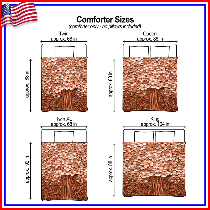 Bronze Floral Tree Comforter, Twin Extra Long