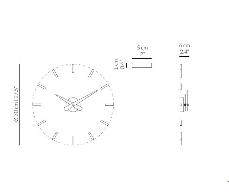 Sunset Solid Wood, Metal Analog Wall Clock, Walnut