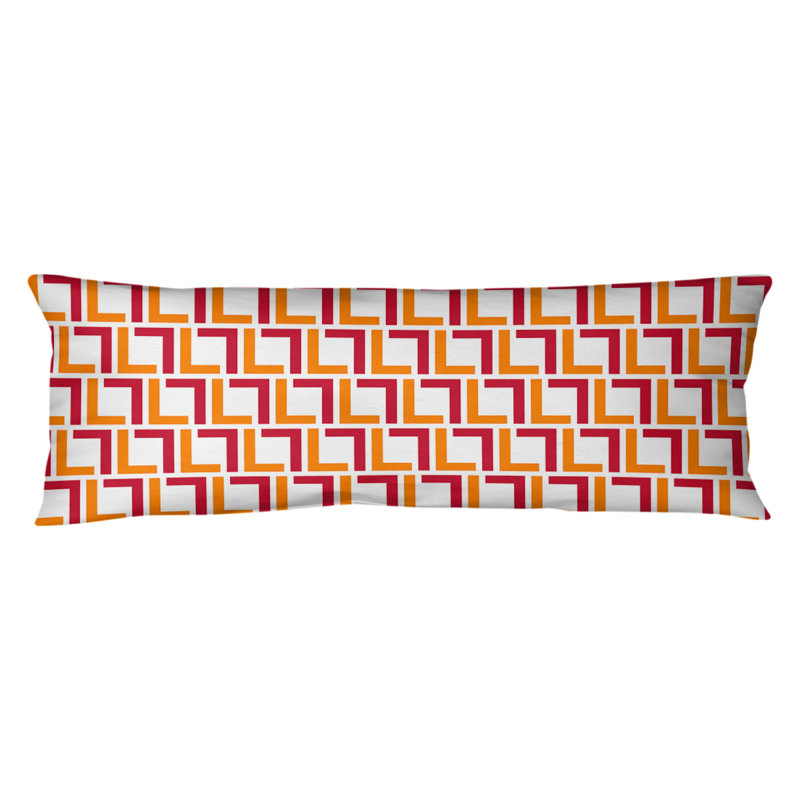 Polyester Medium Pillow, Polyester, White/Orange/Red