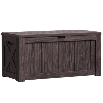 Boîte de rangement d'extérieur avec couvercle, 120 gallons, 1 unité, (brun foncé)