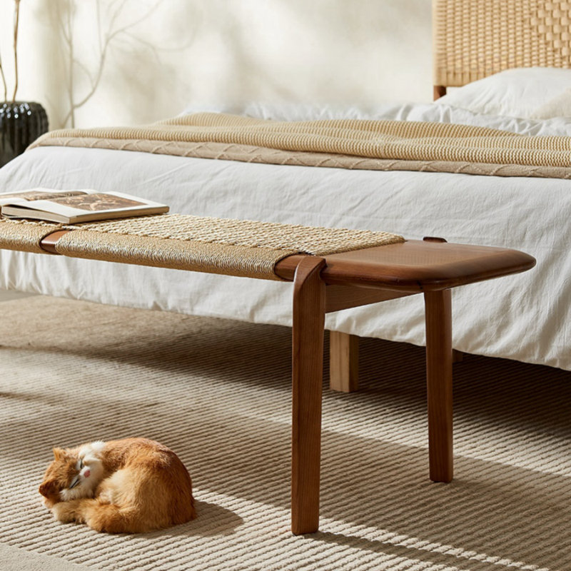 Banc moderne et minimaliste, Beige; brun noisette