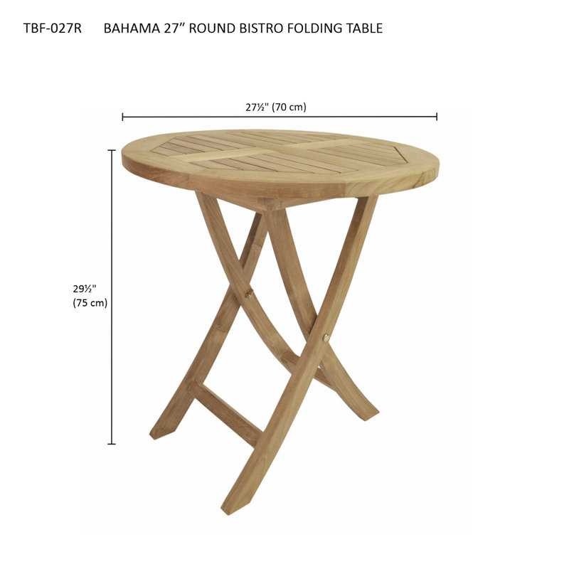 Bahama Andrew Outdoor 3 - Piece Teak Bistro Set, (No Cushion)