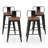 Solid Wood Counter Stool with Steel Frame-1853316987