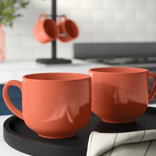 Bruntmor 16 Oz Coffee Mugs , Large Size Ceramic espresso cups, Set of 6,  Multicolor Pastel