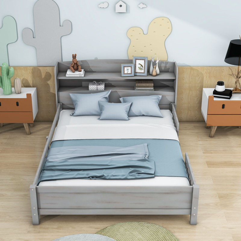 Lit plateforme avec rangement Atherstone, Double, Gris antique