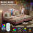 Twin Kids Platform Bed with Adjustable Headboard & LED Lights, Bear Upholstered Design, Pink-1342092778-1342092777