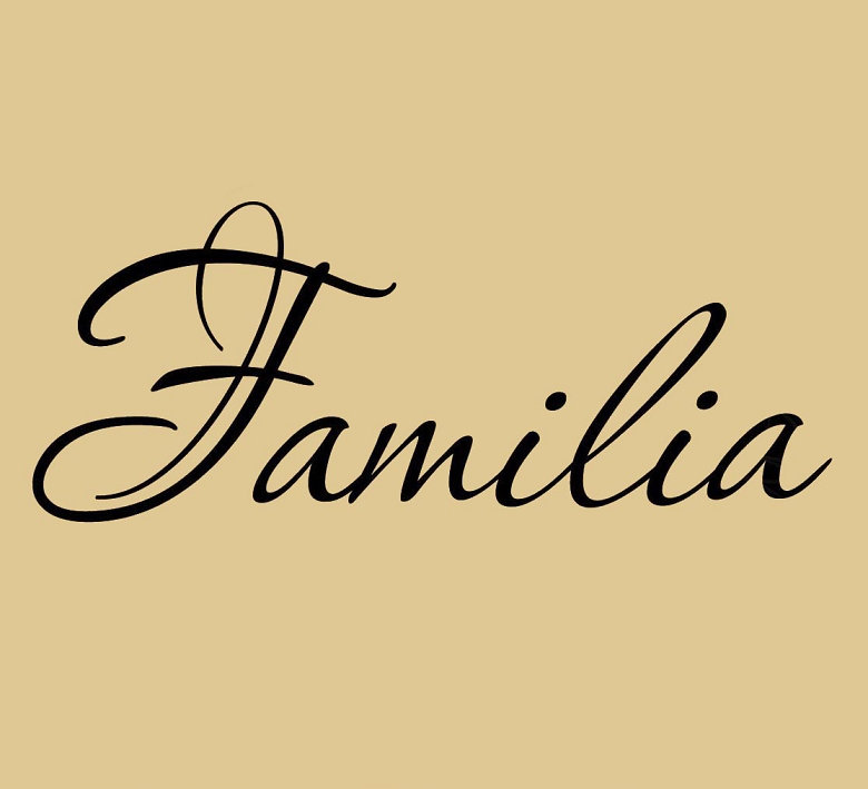 Décalcomanie murale famille espagnol familia, 8 x 22