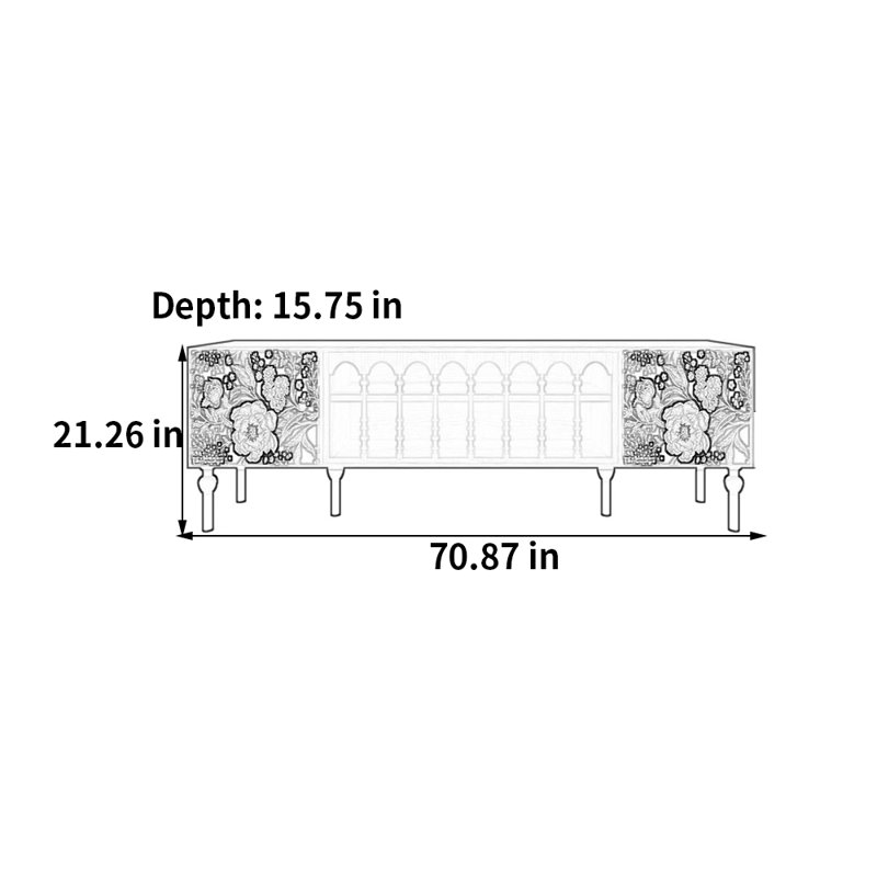 Tores, H 21,26 po x L 70,87 po x l 15,75 po, Blanc