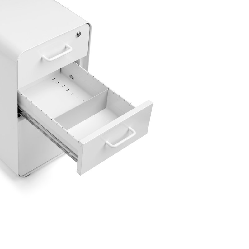  Armoire 3 tiroirs Stow, Blanc, Sans roulettes