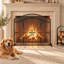 1 Panel Open Iron Fireplace Screen