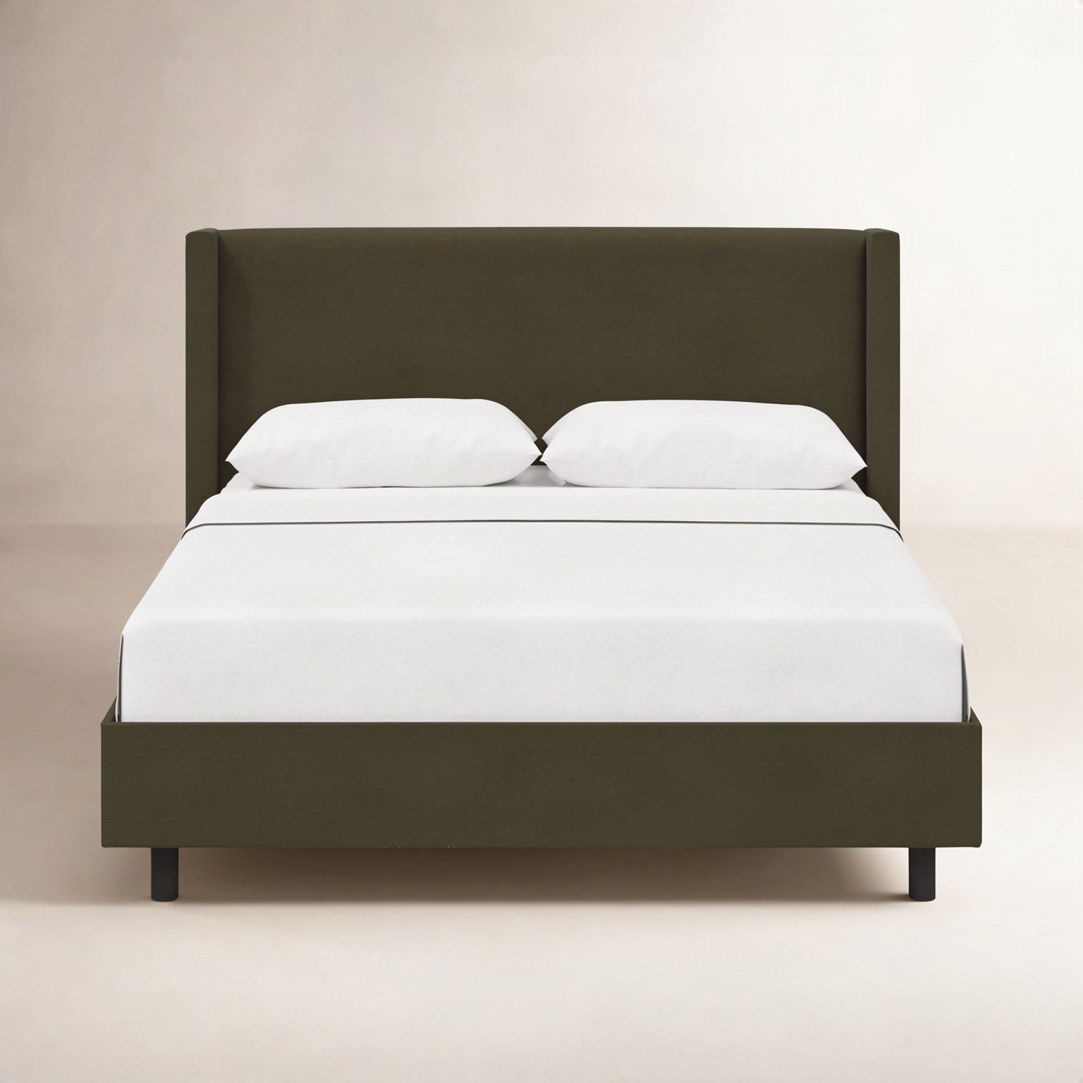 Hanson Upholstered Wingback Platform Bed, Classic Loden Velvet, California King