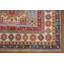 Tapis gris / bleu / rouge en laine noué à la main de conception unique 5 pi 7 po x 8 pi 3 po New Age