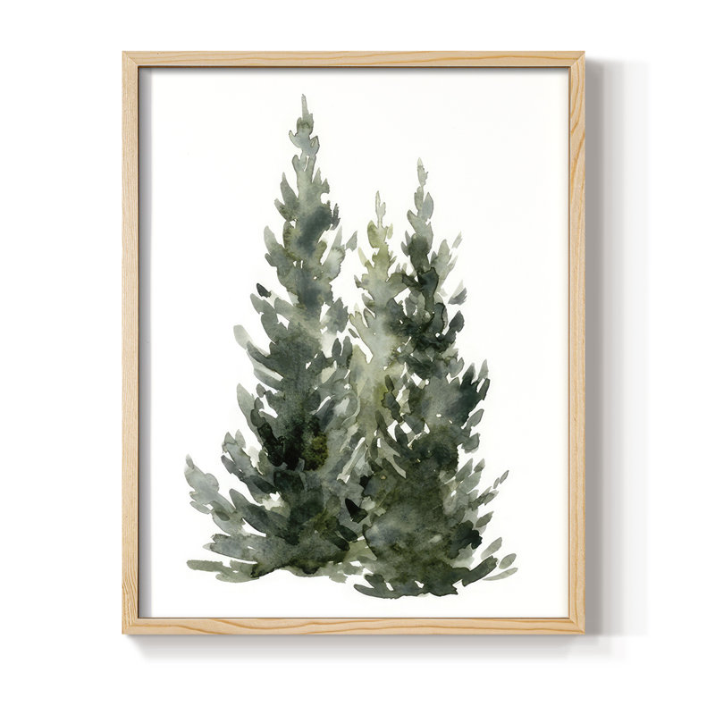 Simple Evergreen I, reproduction encadrée - bois massif, Naturel, H 11 po x l 9 po