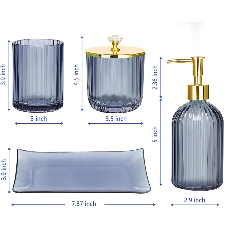 Bathroom Accessory Set, Blue