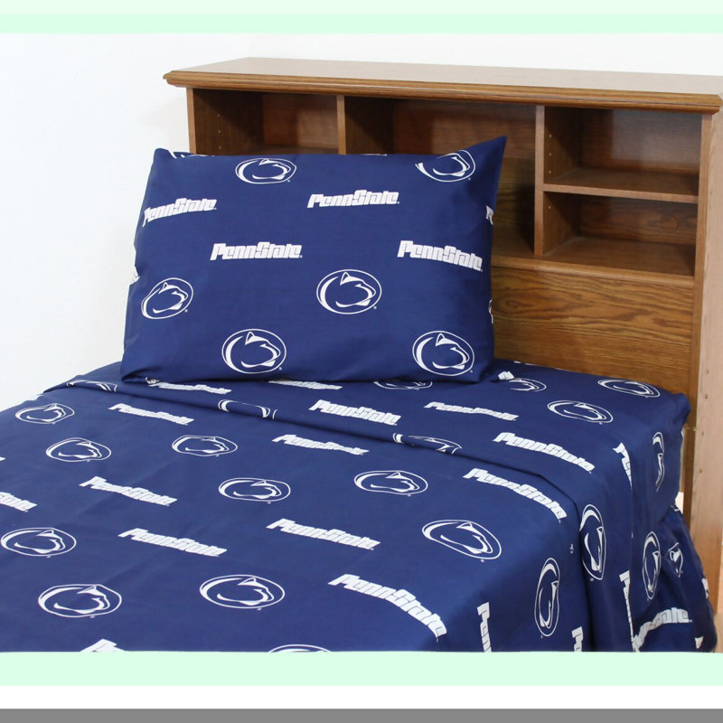 Nittany Lions Comfort Collection - 4 Piece Sheet Set | Team Color Bedding | Soft & Cozy Sheets | Penn State University Bedding Set | College Dorm Essentials