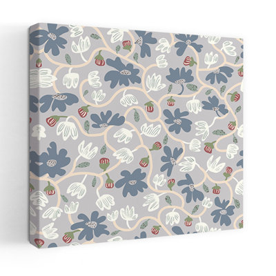 Doux motif botanique délicat, plante fantaisiste biologique, art mural