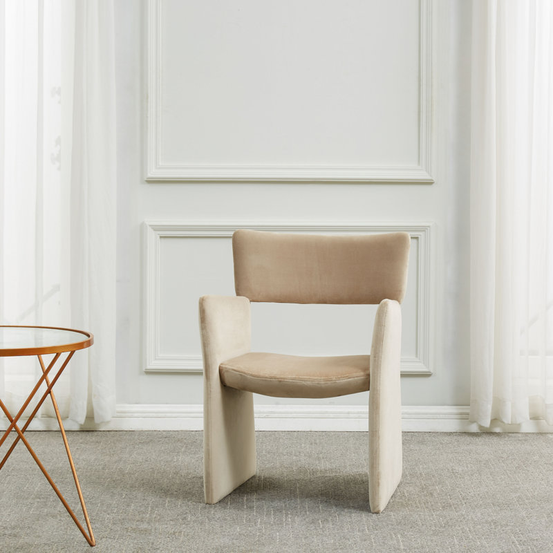 Fauna Velvet Dining Chair, Light Brown