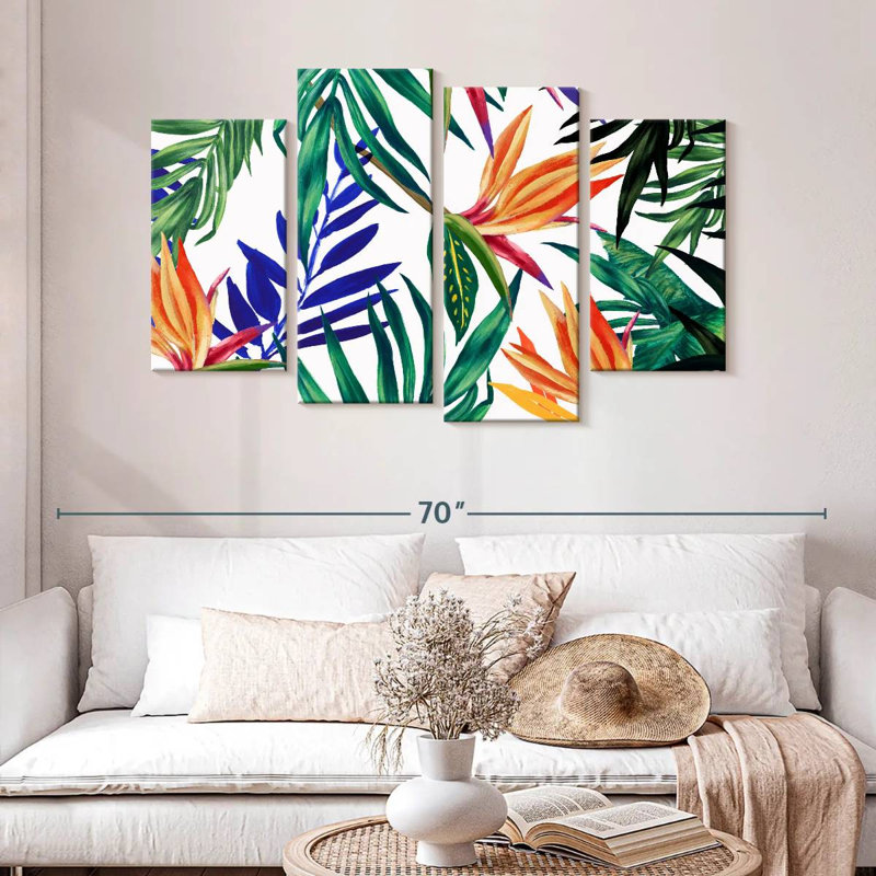 Harnek, feuillage tropical vibrant, H 32 po x l 52 po