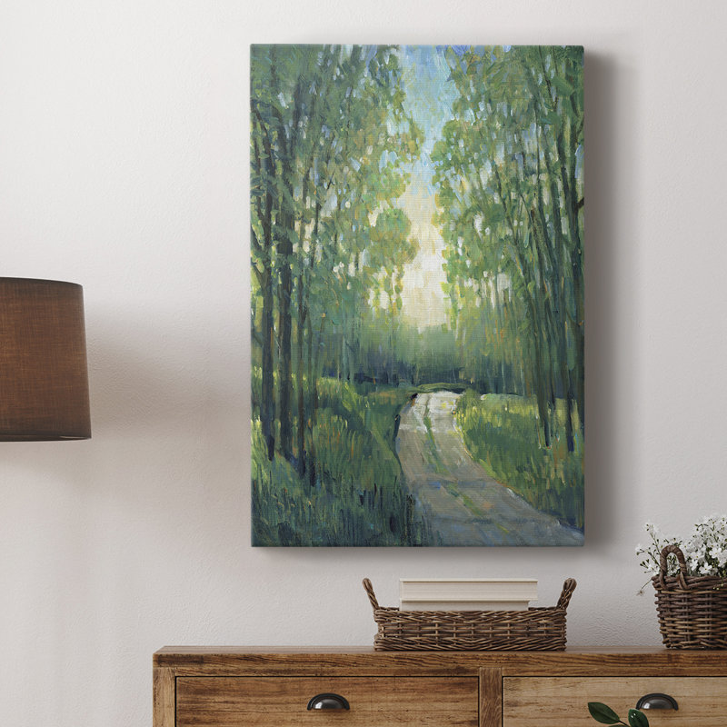 Chemin de lumière dorée II - galerie Cavas sur mesure, H 48 po x l 32 po
