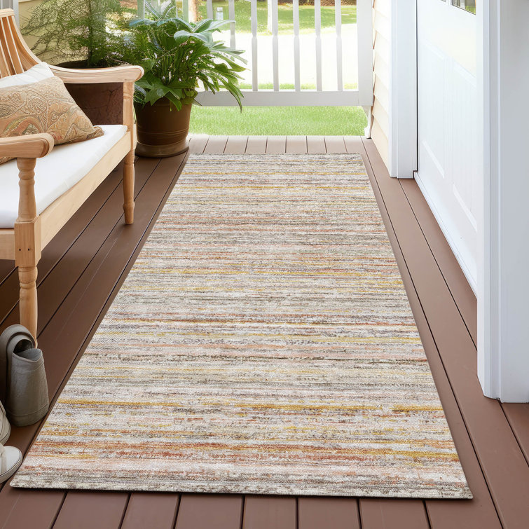 Machine Washable Indoor/Outdoor Claudian ACN1239 Terracotta Rug