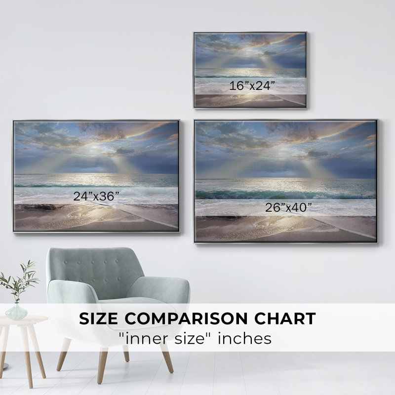 Aqua Blue Morning, reproduction d'art sur toile, H 27 po x l 41 po x P 2 po, Argent