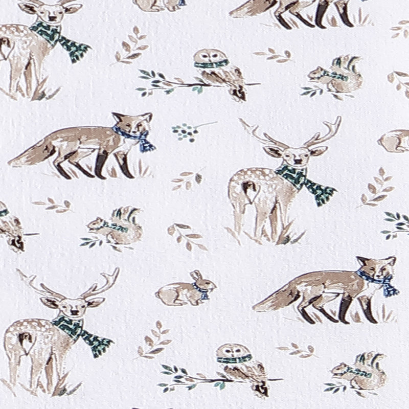 Ensemble de draps 100% coton 200 fils, Ensemble de draps pour grand lit avec 2 taies d'or, Amis de la forêt