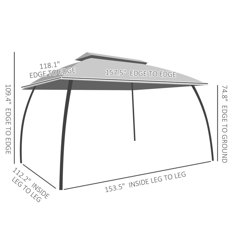 10' X 13' Patio Gazebo, Beige Canopy With Net. Spacious For 8. Vented Roof, Steel Frame Garden, Lawn, Backyard & Deck. Assembly Needed Gazebo Netting, Beige. 8 People. 2