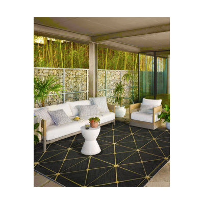 Tapis jaune lavable à motif tissé traditionnel