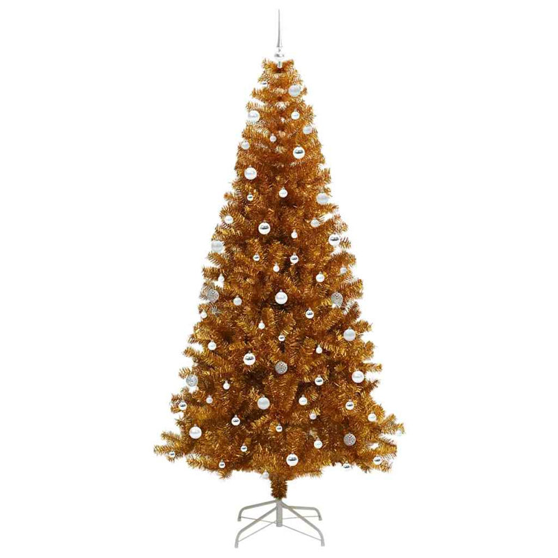 vidaXL Christmas Tree with 300 LEDs with Stand Gold PET, 7.87 ft