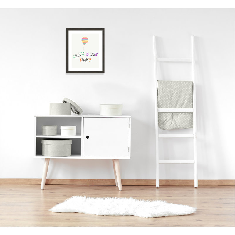 Play Play Play, impression sur papier, H 24,5 po x l 20,5 po x P 0,6 po, Encadré plat noir