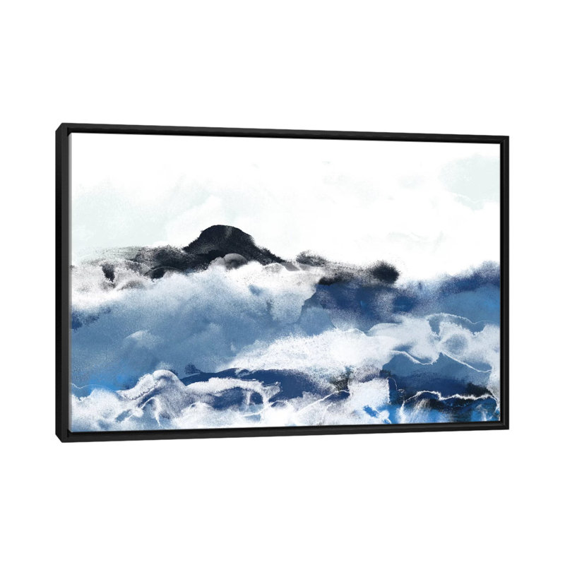 «Sea Surface I», reproduction sur toile, H 40 po x l 60 po x P 1,5 po, Toile avec cadre noir, Pas de tapis