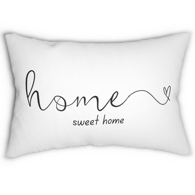 Home Sweet Home Pillow With Typography Text Accent Farmhouse Throw Pillow