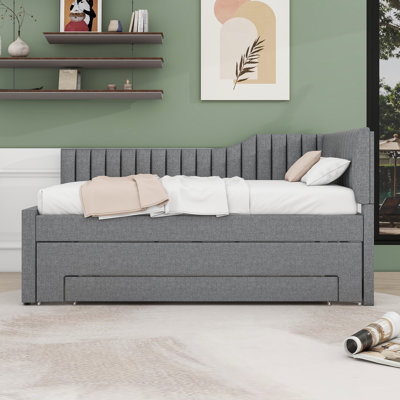 3 Drawers Upholstered Daybed with Twin Trundle